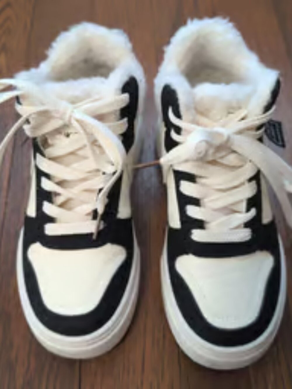 SHEIN Fur-Trimmed High-Top Sneakers